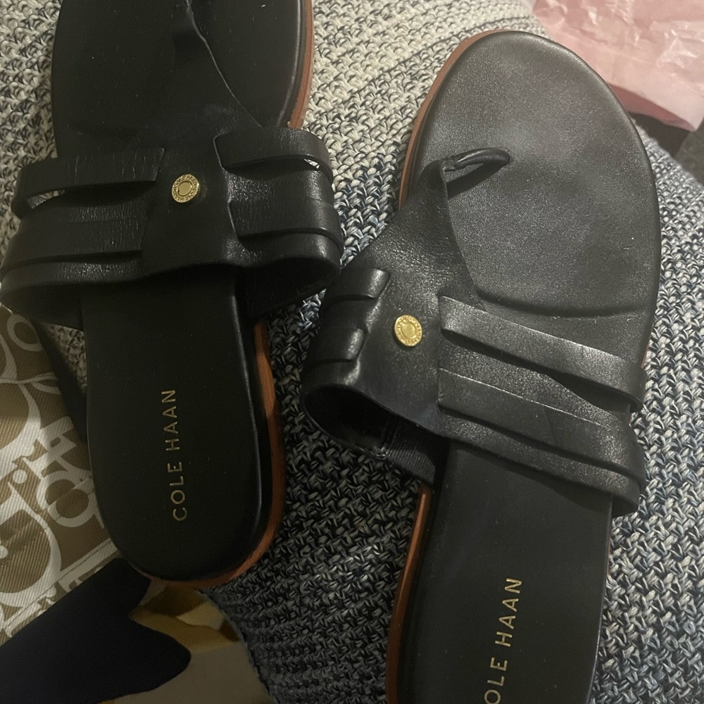 Cole Haan Black Leather Sandals